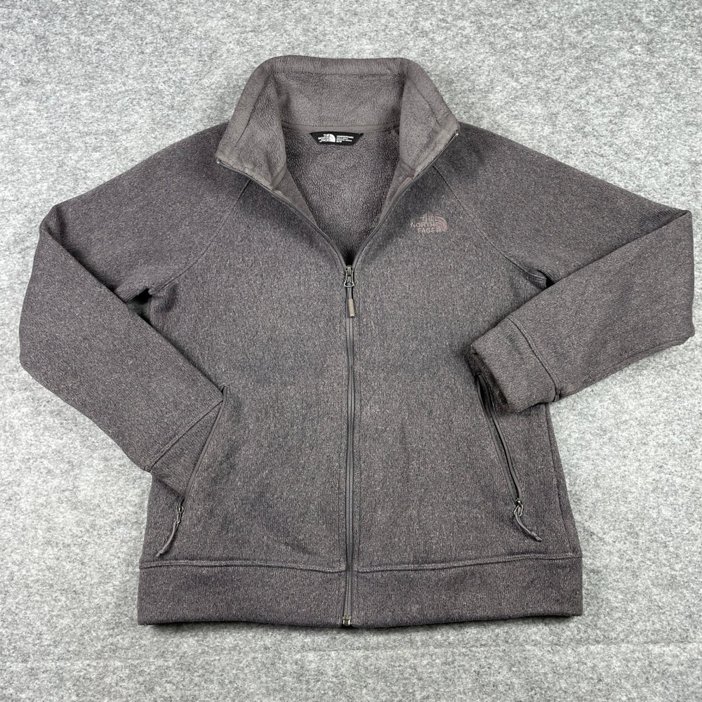 The North Face Fleece Jacket Womens M Gray Full Zip Agave Sweater Knit NF0A2TEJ